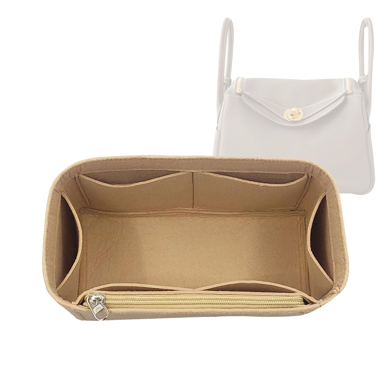 Lckaey bag Insert forlindy 30 bag organizer Insert compatible birkin tote bag Organizer Y077Khaki-M