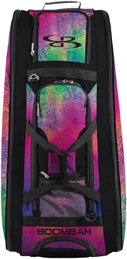 Boombah Beast Rolling Bat Bag 2.0-40" x 14" x 13" - Blast Multi - Holds 8 Bats, Glove and Shoe Compartments