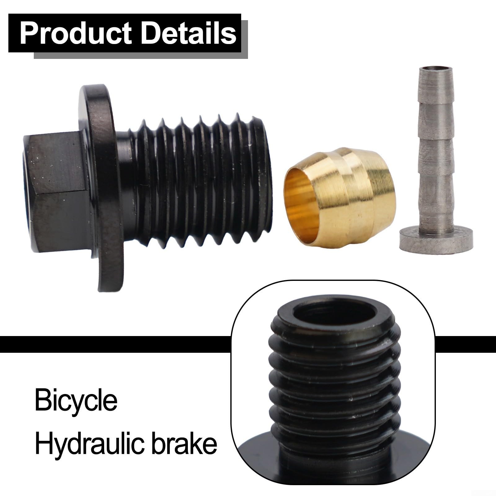 Brake Connecting Insert Kit For BH59 BH90 Bike Hydraulic Disc Brake Hose, Road Bike Hydraulic Brake Lever Insert Connecting Nut Kit
