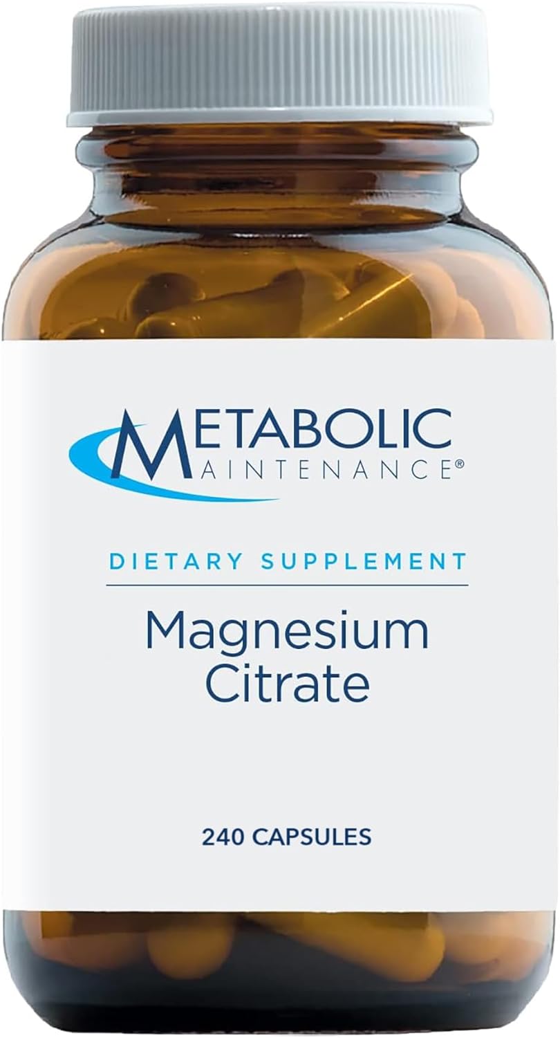 Metabolic Maintenance Magnesium Citrate – Mag Citrate Supplement with Vitamin C for Men and Women, High Absorption Magnesium for Sleep, Calm, Muscle, and Digestive Support – 240 Capsules