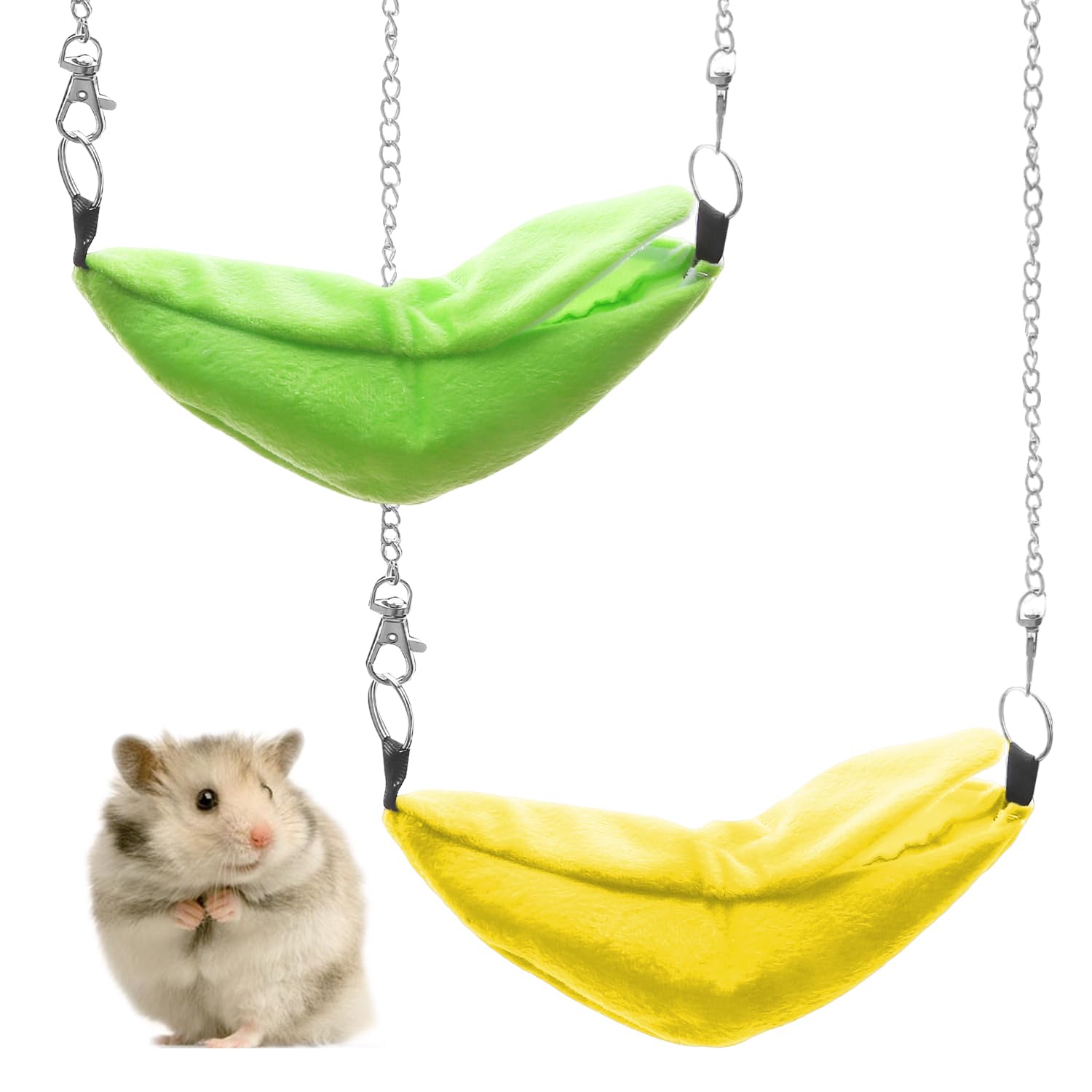 2 Pezzi Letto di Criceto A Forma di Banana, Amaca Sospesa, Letto per Animali Domestici Caldi, Letto per Animali Domestici Creativi, Forniture per Animali Domestici.