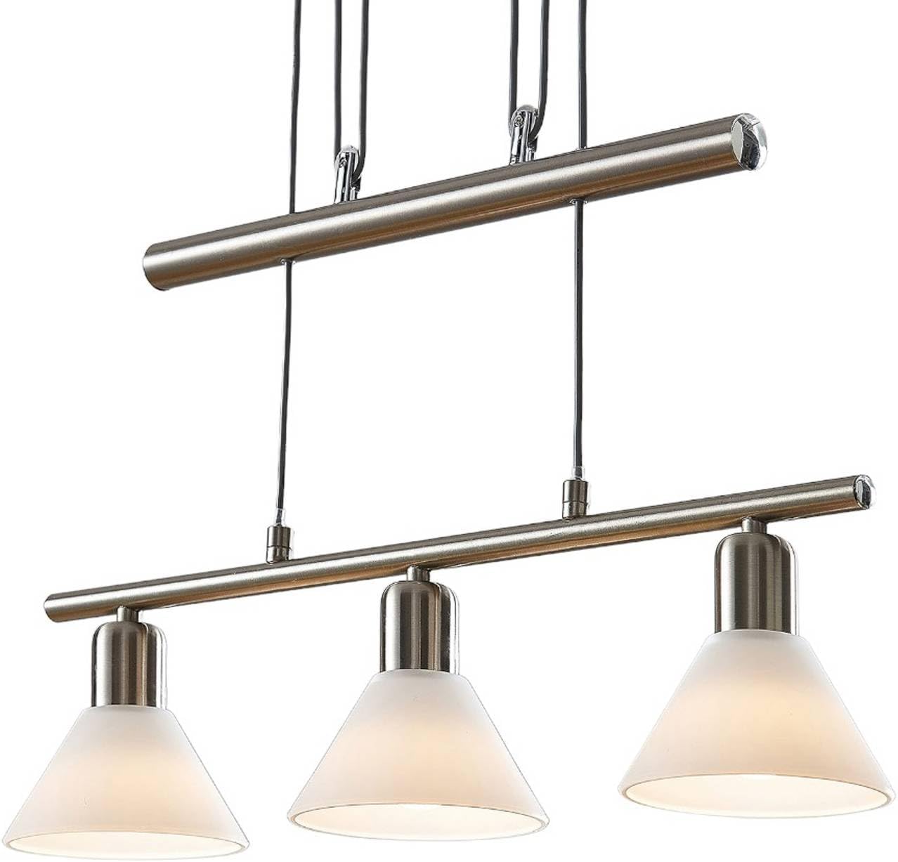 Lustre Suspendu ZMH E14 Moderne - Réglable En Hauteur - Noir/Blanc - Pour Salle à Manger