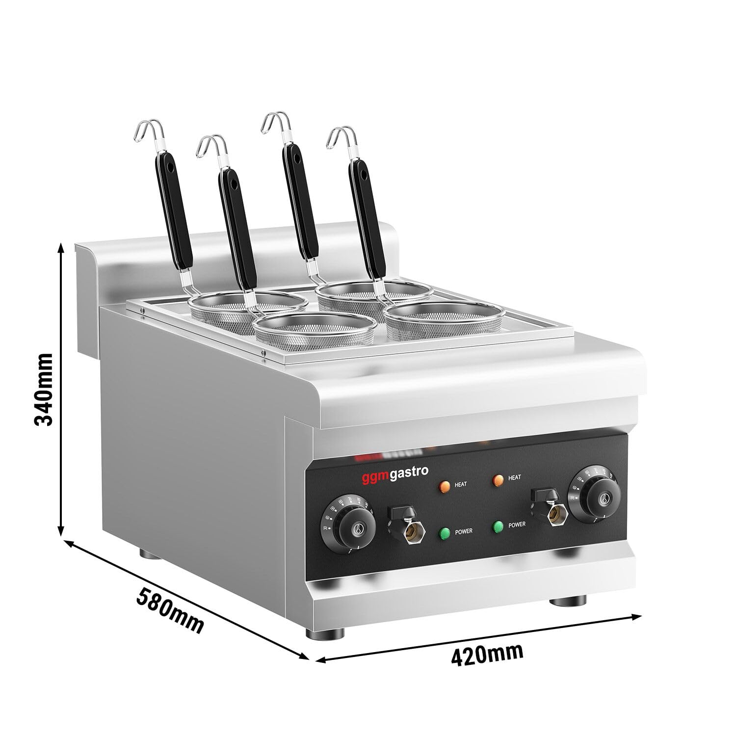 GGM Gastro Elektro Nudelkocher 3 kW mit 4 Körben