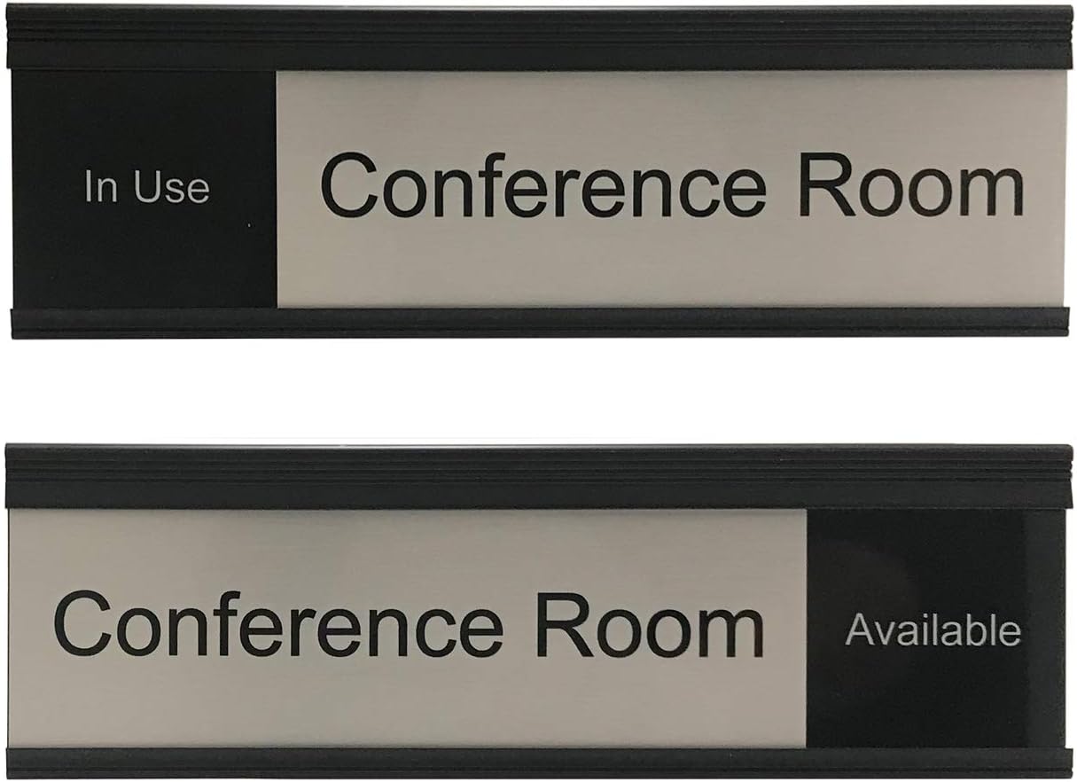Modern Conference Room Slider Nameplate Holder (BLK-S-S)