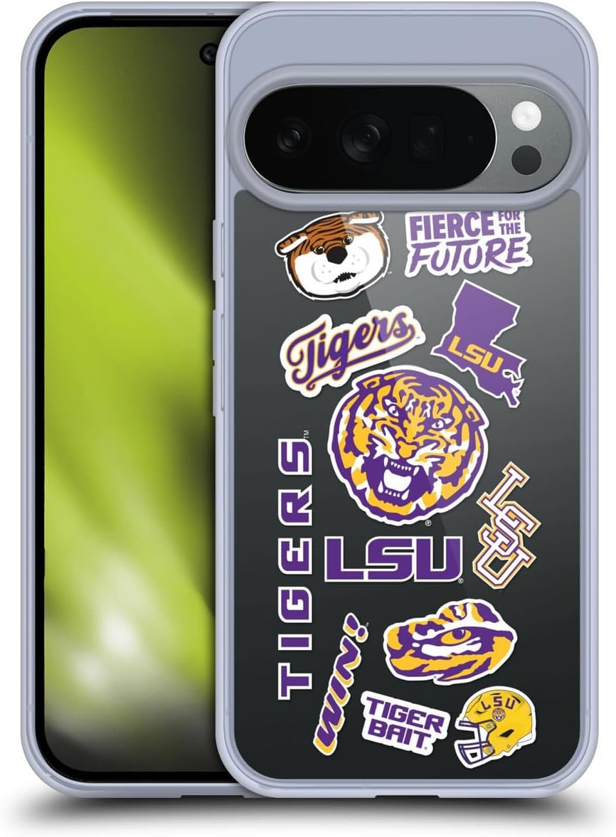 Head Case Designs Officially Licensed Louisiana State University LSU Collage LSU Art Gel Case [Military Grade Protection] Compatible with Google Pixel 10