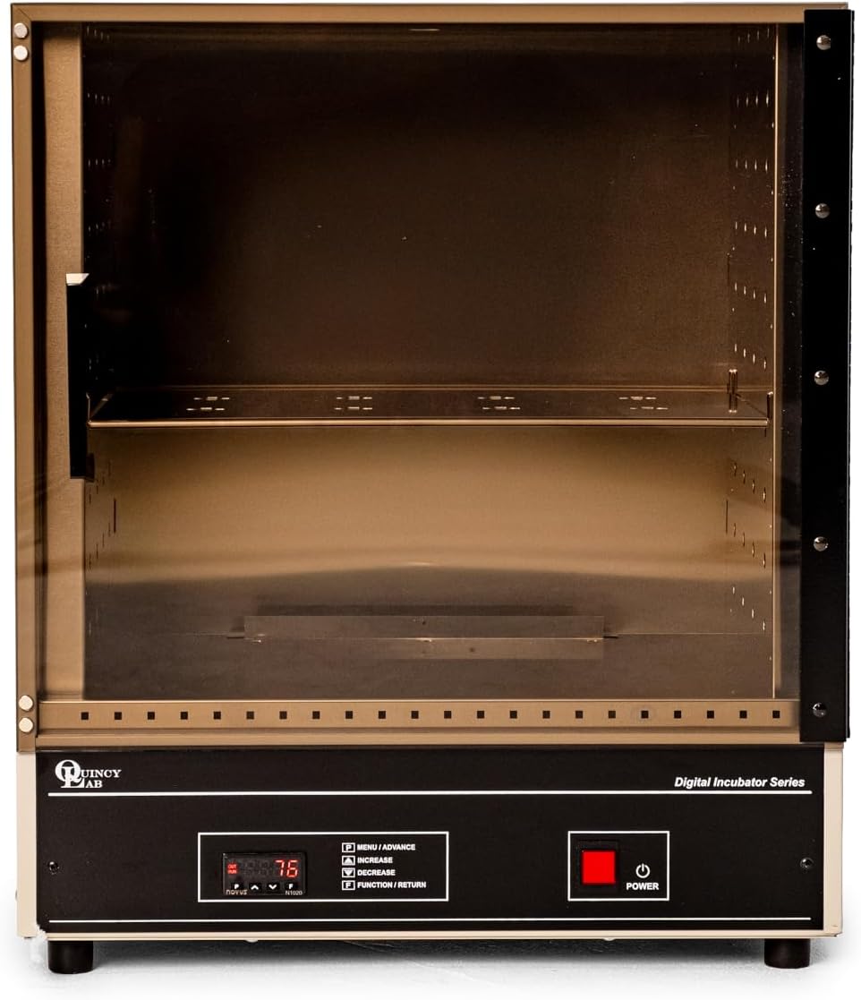 Quincy Lab 12-140AE Digital Acrylic-Door Forced Air Laboratory Incubator, 1.8 Cu Ft (51 L), Up to 143°F (62°C), 115V, Made in USA