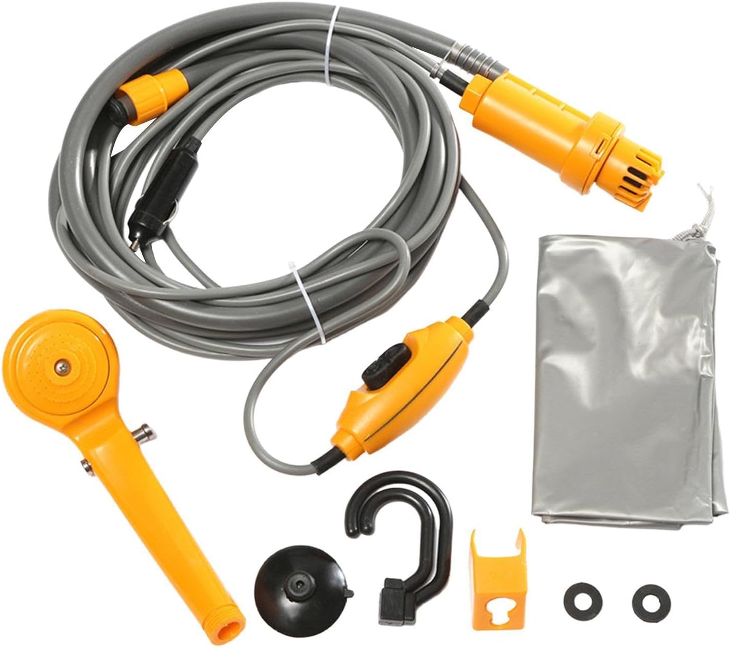 Outdoor Shower Camping - 12V Portable Shower Head Camping Pump - Handheld Showers with Head, Gear, Powered by Car Cigarettes