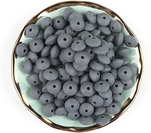 100 cuentas de ábaco con forma de lentejas de 0.472in, platillo colorido, cuentas espaciadoras sueltas para collares, pulseras, accesorios para