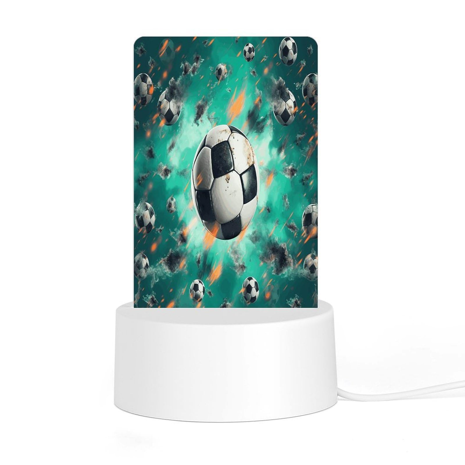 Adfgyerh Style Soccer Night Light Acrylic Material Easy Installation, Home Decor Usb Interface Power Supply, Lamp For Restaurant Bar Cafe Room Decor