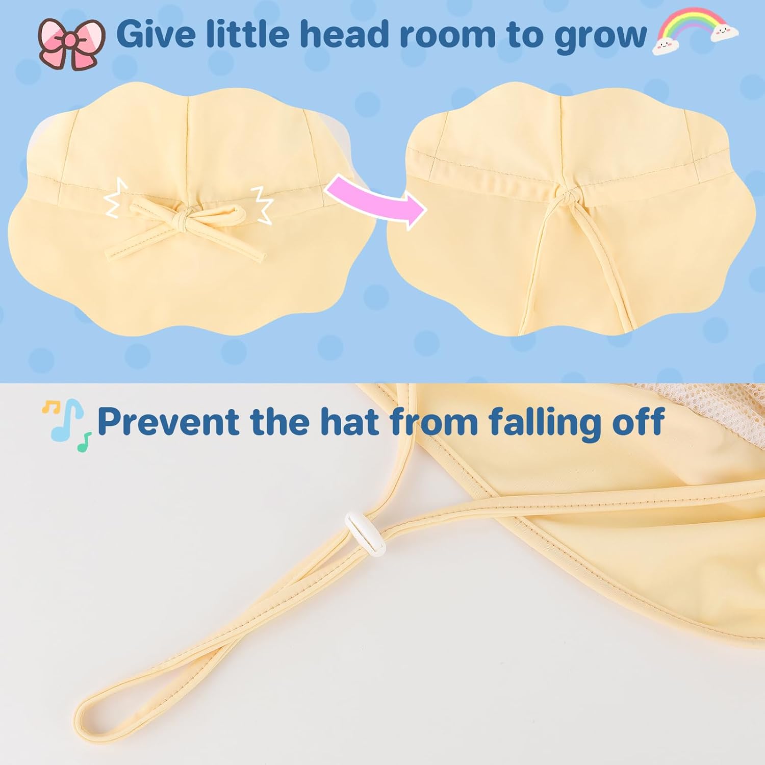 Adjustable Baby Sun Hats with UPF50+ & Neck Flap Protection - Perfect Swim & Play Toddler Hat for Girls & Boys - Image 5