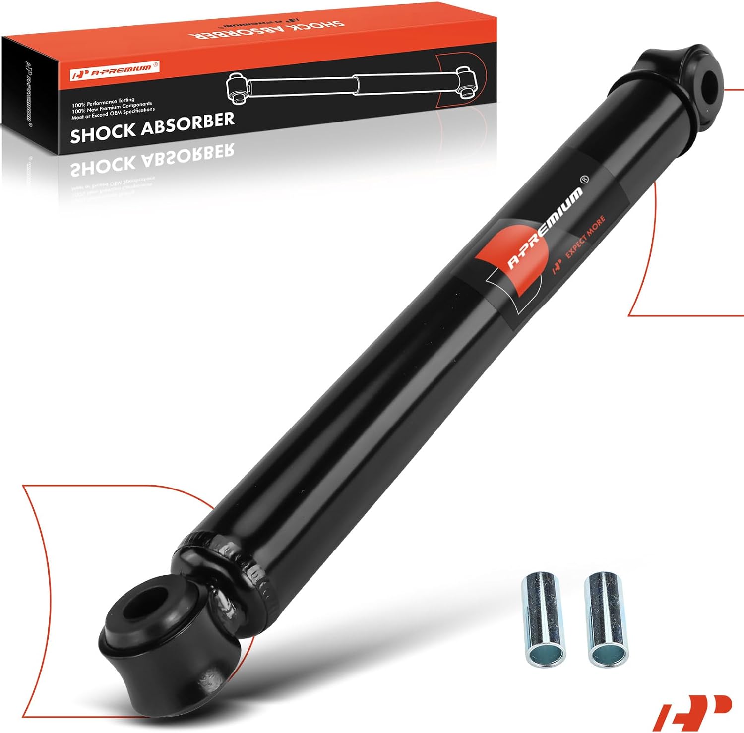 A-Premium Front Steering Damper Stabilizer Compatible with Ford F-250/F-350 Super Duty 1999-2004 4WD, Excursion 2000-2005 4WD, F-450/F-550 Super Duty 1999-2004