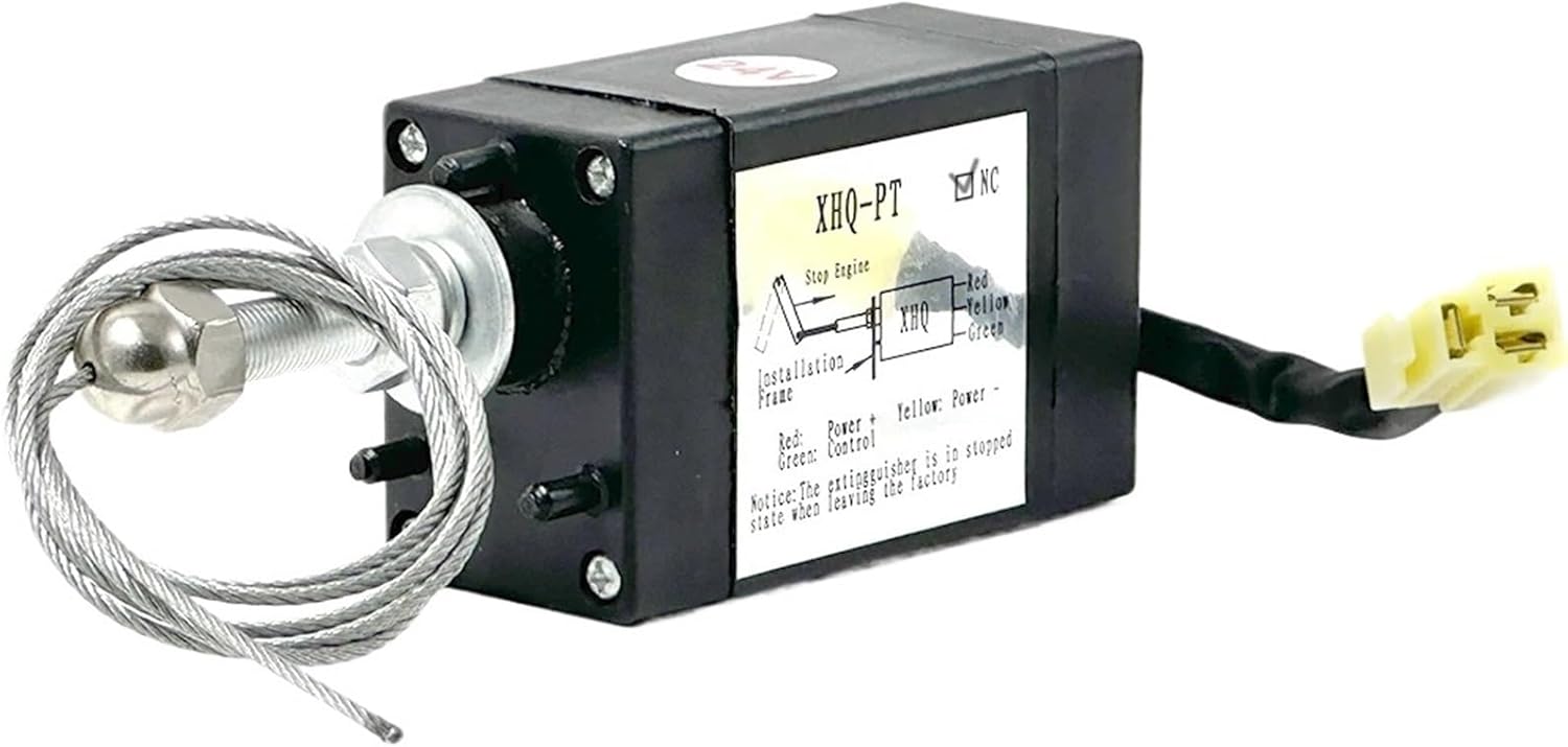 1pc Normal Open/Close XHQ-PT 12V/24V Diesel Generator Engine Flameout Valve Stop Solenoid Power On/Off 52mTravel Pull Type Part(Power On Pull (NO),24V)