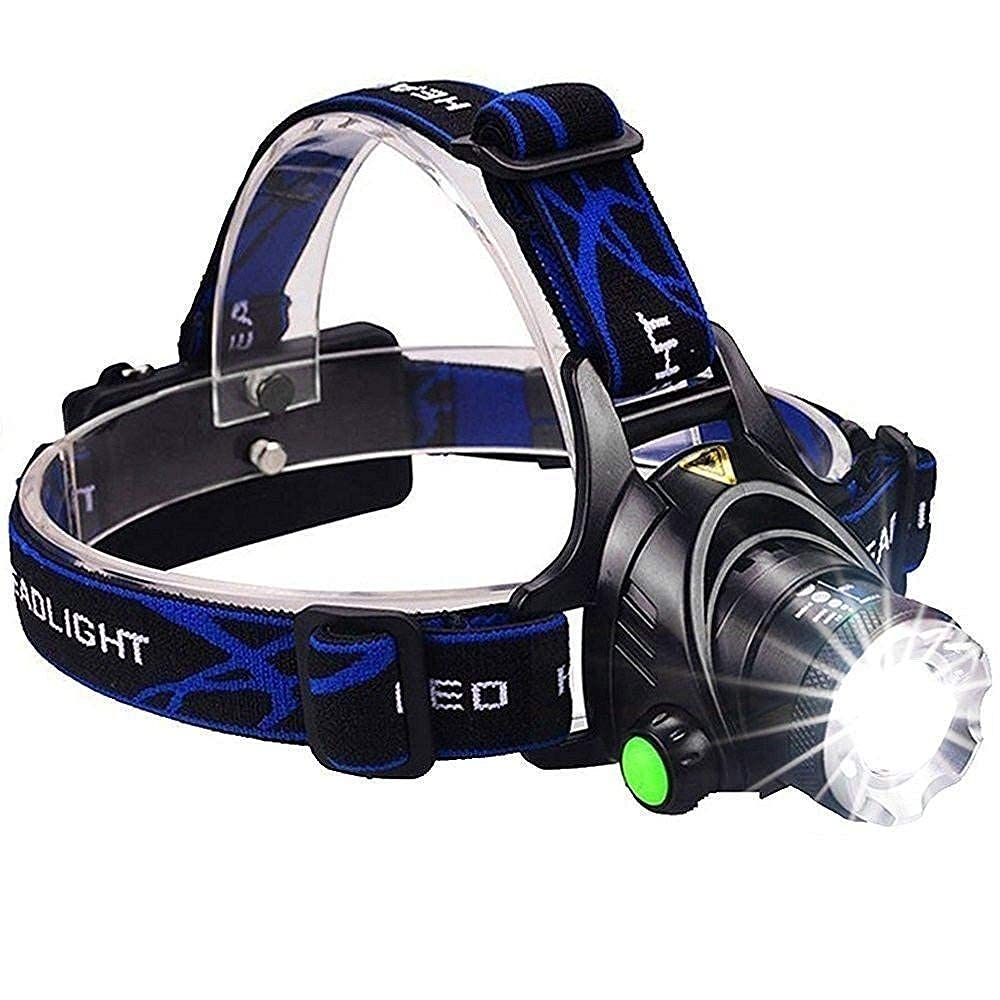 GOPAD LED Head Lamp Flash Light Torch with Adjustable Rechargeable Battery for Camping, Trekking, Caving, Hiking, Reading, Running, Hands Free lamp Ultra Bright, Headlamp Torch (Multicolour/Pcs 1)
