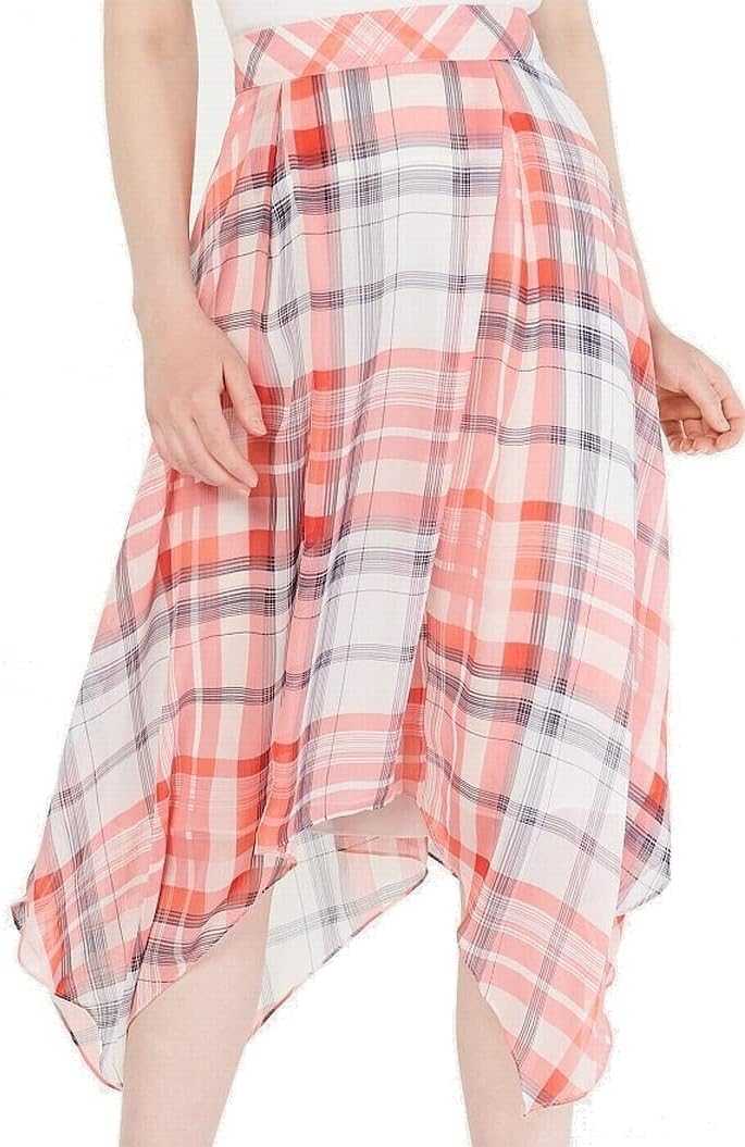 Plaid Handkerchief Hem Skirt