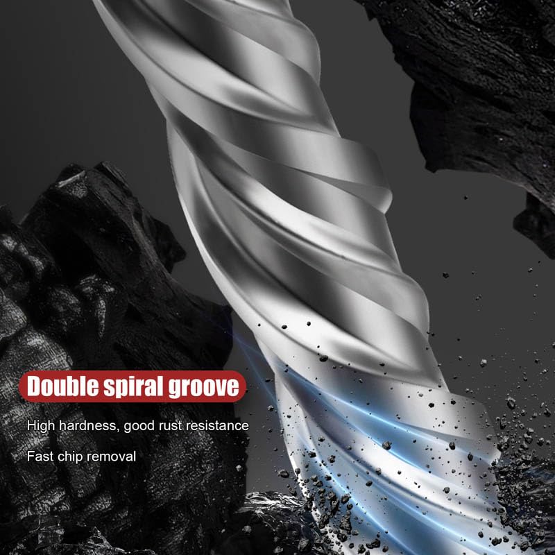 Set di Punte da Trapano a Testa a Croce con Punta in carburo for Marmo, Ceramica, Mattoni, Roccia, calcestruzzo, con Gambo Plus e Doppia scanalatura a Spirale(8PCS)