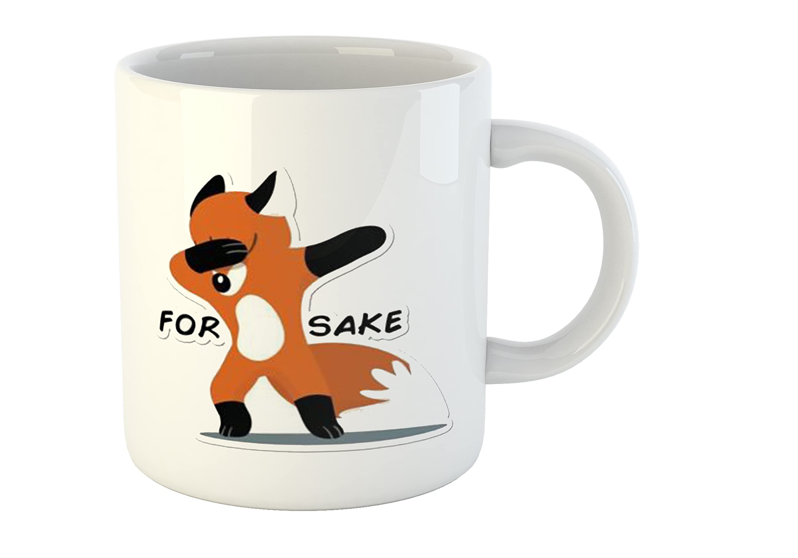 Printed Oh for Fox Sake Theme Ceramic Coffee Mug (325 ml)