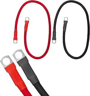 InstallGear 4 Gauge 2ft OFC Battery Power Inverter Cables (2ct Red/Black) | OFC 4 Gauge Wire | Battery Cable for Car Stereo, Solar, Auto, RV & Marine | Welding Cable