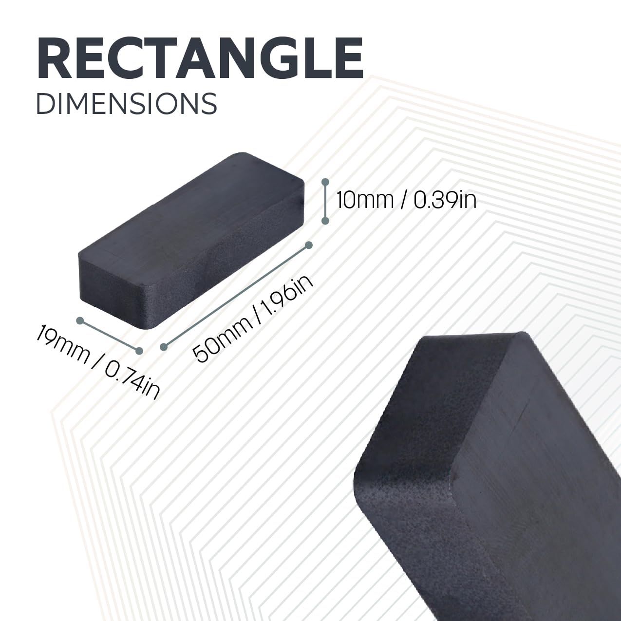 Y30BH Ferrite Magnet for Arts, Crafts, Model Making, DIY and Hobbies - 50mm x 19mm x 10mm thick - 3kg Pull - Pack of 100