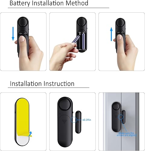 Miniatura 8 de Alarma de ventana y puerta cuando se abre (paquete de 5) para seguridad de los niñosseguridad del hogar, alarma de sensor de apertura de puerta