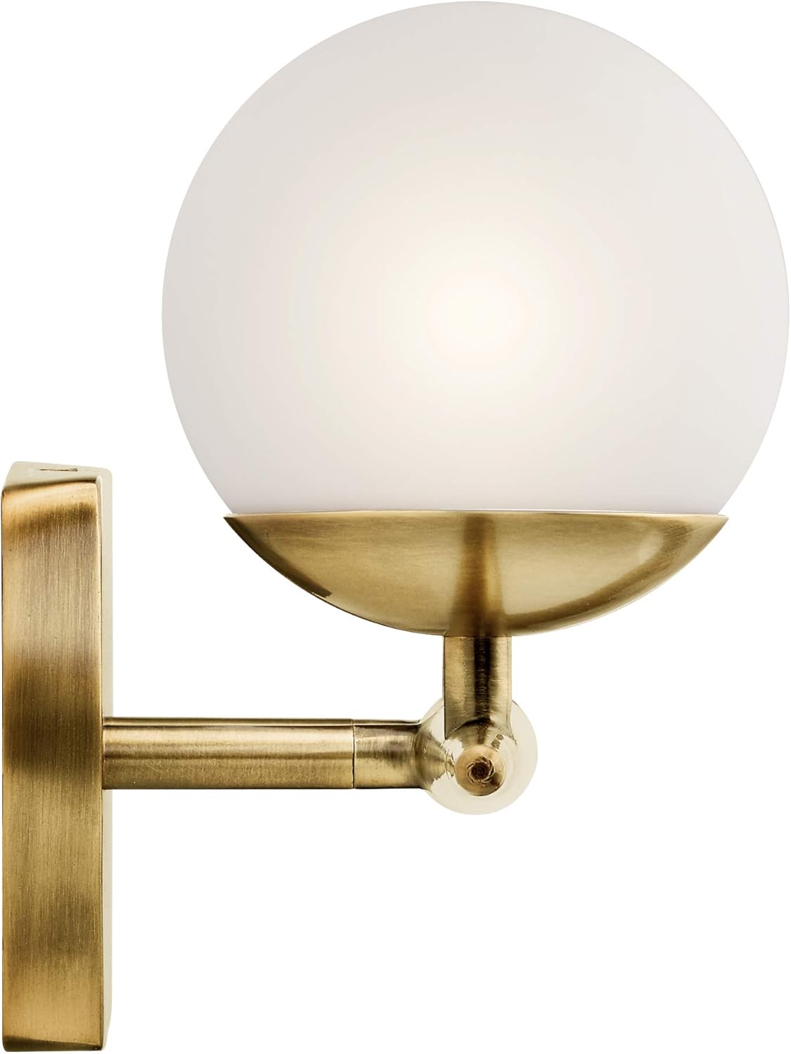 60% Off Discount Kichler Jasper 24.5 3 Light Halogen Vanity Light with Satin Etched Cased Opal Glass Natural Brass