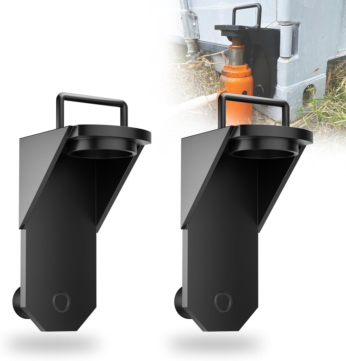 Upgraded Shipping Container Jack Lug Lifter Heavy Duty with Handle and Limiter, Container Leveler Booster Black