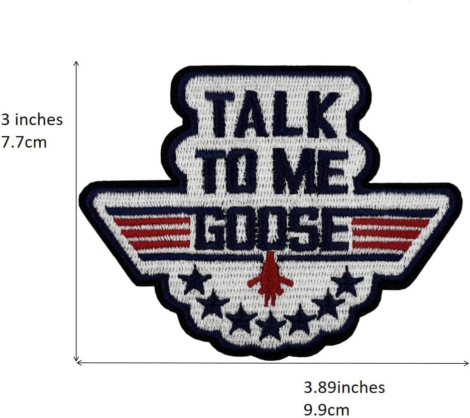 3.9" Talk to Me Goose Embroidered Iron On Patch, Halloween Costume Cosplay Emblem