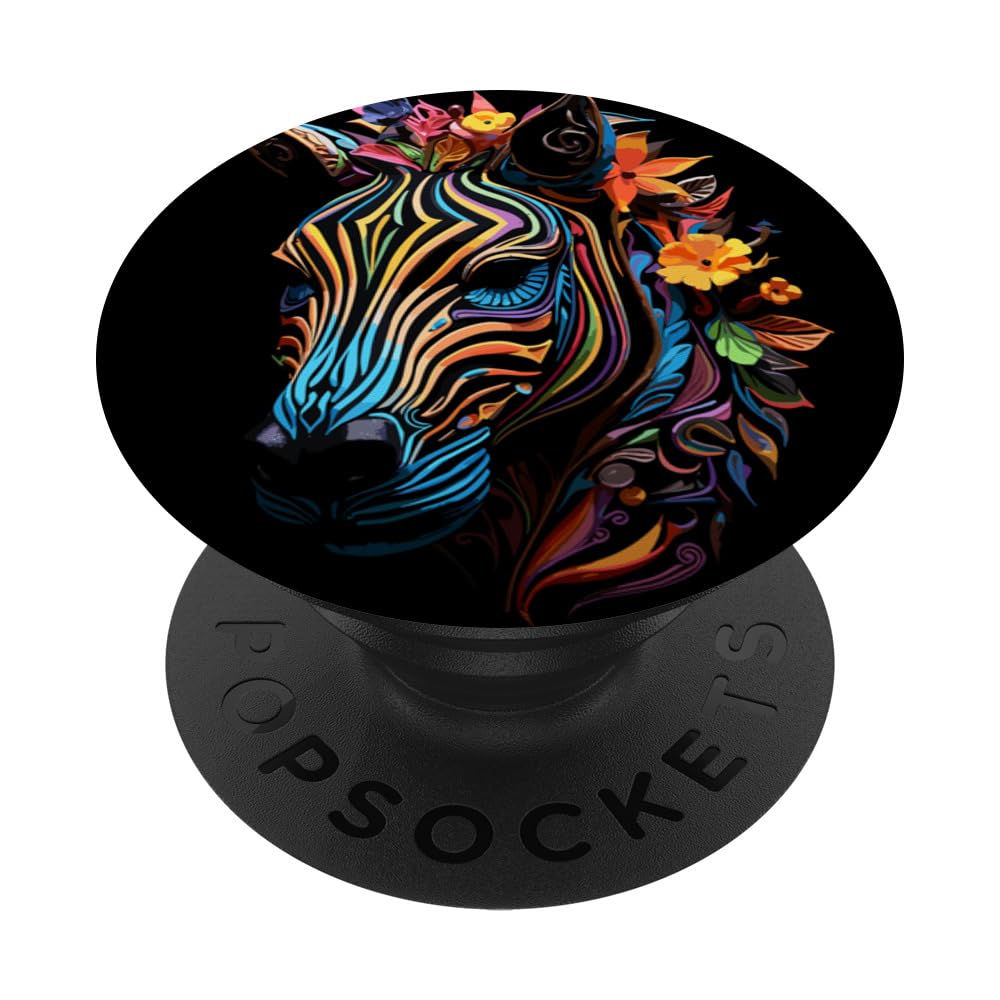 Dia De Los Muertos Day Of The Dead Halloween Zebra PopSockets Swappable PopGrip
