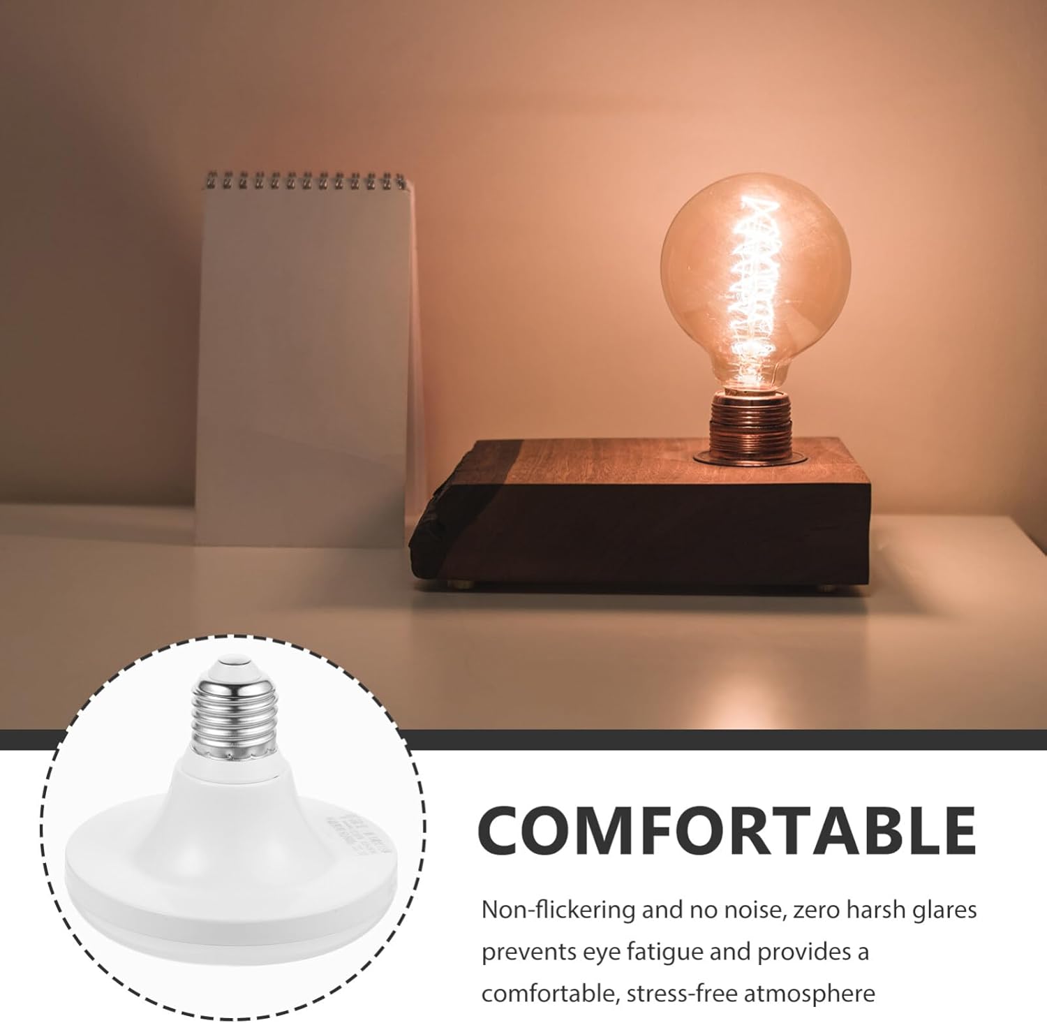DOITOOL Light Bulb 18W, Flat Light Bulb UFO Lamp Equivalent Ceiling Light Bulb for Home Lighting, Bulb Base UFO Light