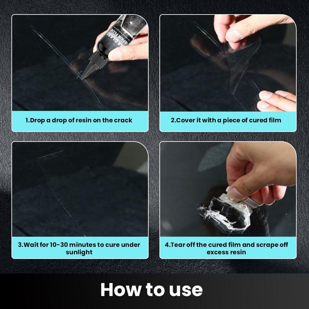 Car Windshield Crack Repair Kit,2025 New Car Cracks Gone Glass Repair Kit Windshield Repair Kit Car Glass Repair Kit for Cracks and Chips, Glass Scratch Repair Liquid, Chips Cracks — view 5