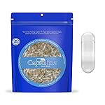 Capsuline Size 000 Empty Gelatin Capsules, Clear - 500 Count | Gluten Free, Kosher, Non-GMO Certified | Pure Bovine Pill Caps for DIY Supplement Filling