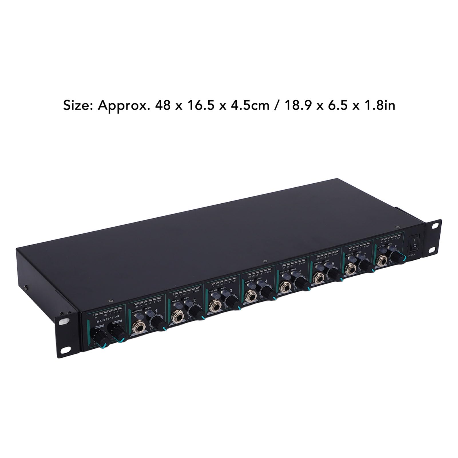 Generic Wzmacniacz Ucha Stereo, Szybka Regulacja Regulacji 8 Kanału dla Słuchawek dla Niezależnego Bezpośredniego Wejścia dla 1/4 1/8 Cala do Badania Słuchawek (wtyczka UE)