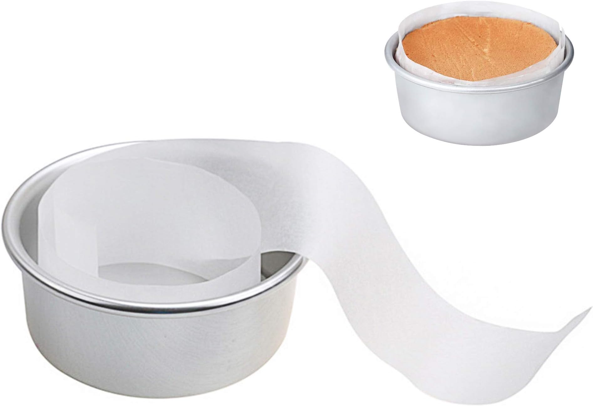 ZCONIEY Precut Parchment Paper Liners for 8" Round Pan, Non-Stick Heat Resistant, 50 Sheet