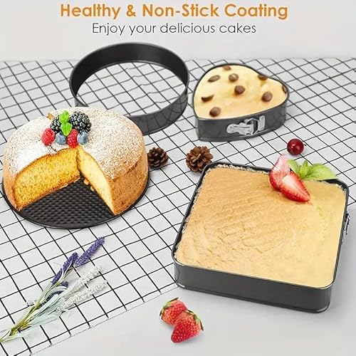 Miniatura 3 de Cablepelado Molde Cuadrado Desmontable Antiadherente - Molde Para Bizcochos - Recipiente Para Horno, Repostería, Tartas, Pasteles - Acero - Fácil De Limpiar - Liberación Rápida Clip-Clap - 26 Cm