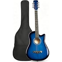 Ktaxon 38 Inch Beginner Acoustic Guitar, 6 String Basswood Classical Guitars Full Kit with Bag, Strap, Picks, Capo for Adults & Players, Dark Blue