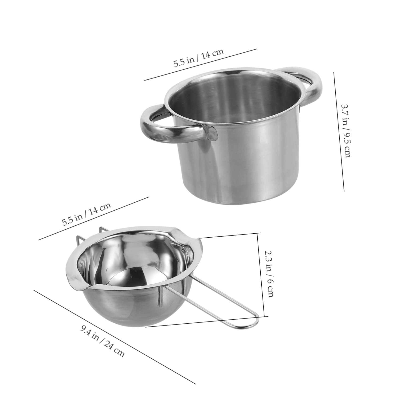 Cabilock 1set Stainless Steel Double Boiler Pot for Melting Chocolate Cheese and Butter Outer Pot Melting Bowl for Candy Making and Cooking