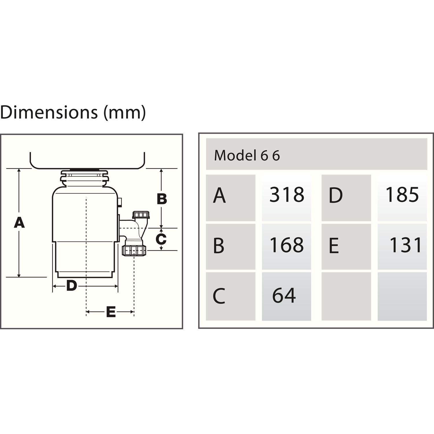 InSinkErator 77971T pojemnik na odpady kuchenne, model 66, 0,75 KM, z wyłącznikiem powietrza, 230 V