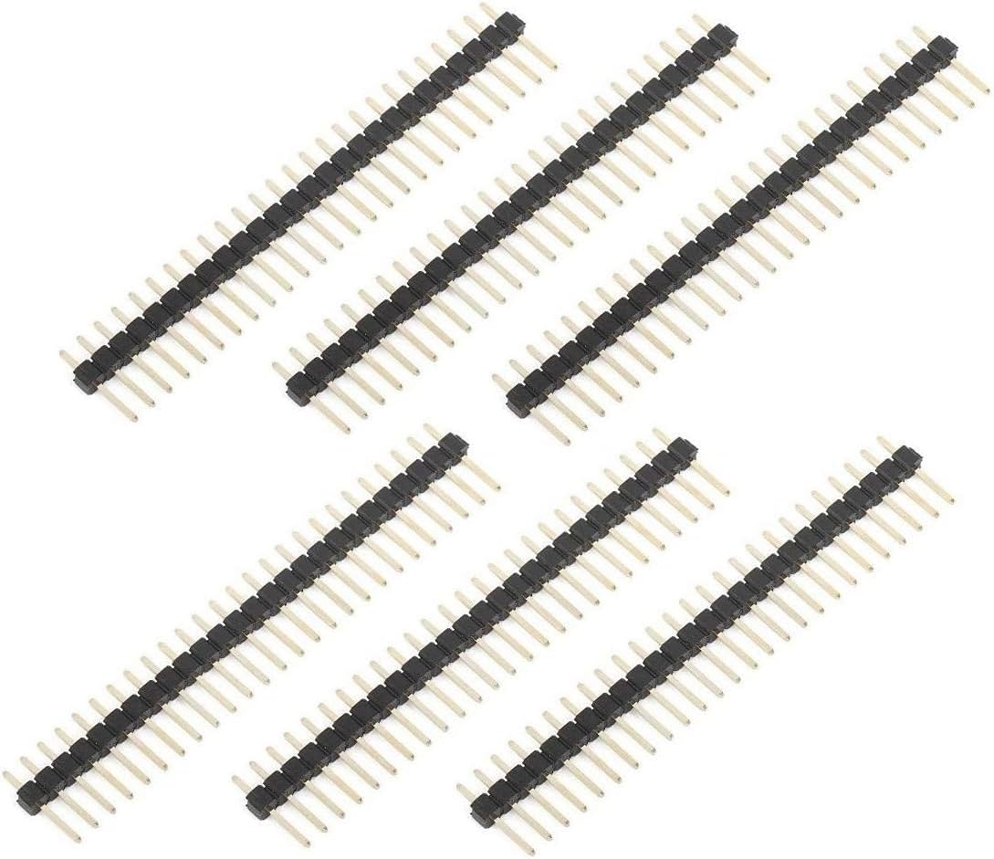 40×1 Pin Male 10mm Height Berg Header Straight - 2.54mm Pitch - Pack Of 6