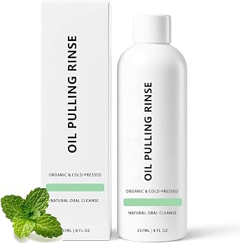 Spearmint Oil Pulling Rinse - Coconut Oil Pulling for Teeth Whitening, Cold-Pressed Coconut Mouthwash for Teeth and Gums, Pure Mouthwash Mint Freshness 1
