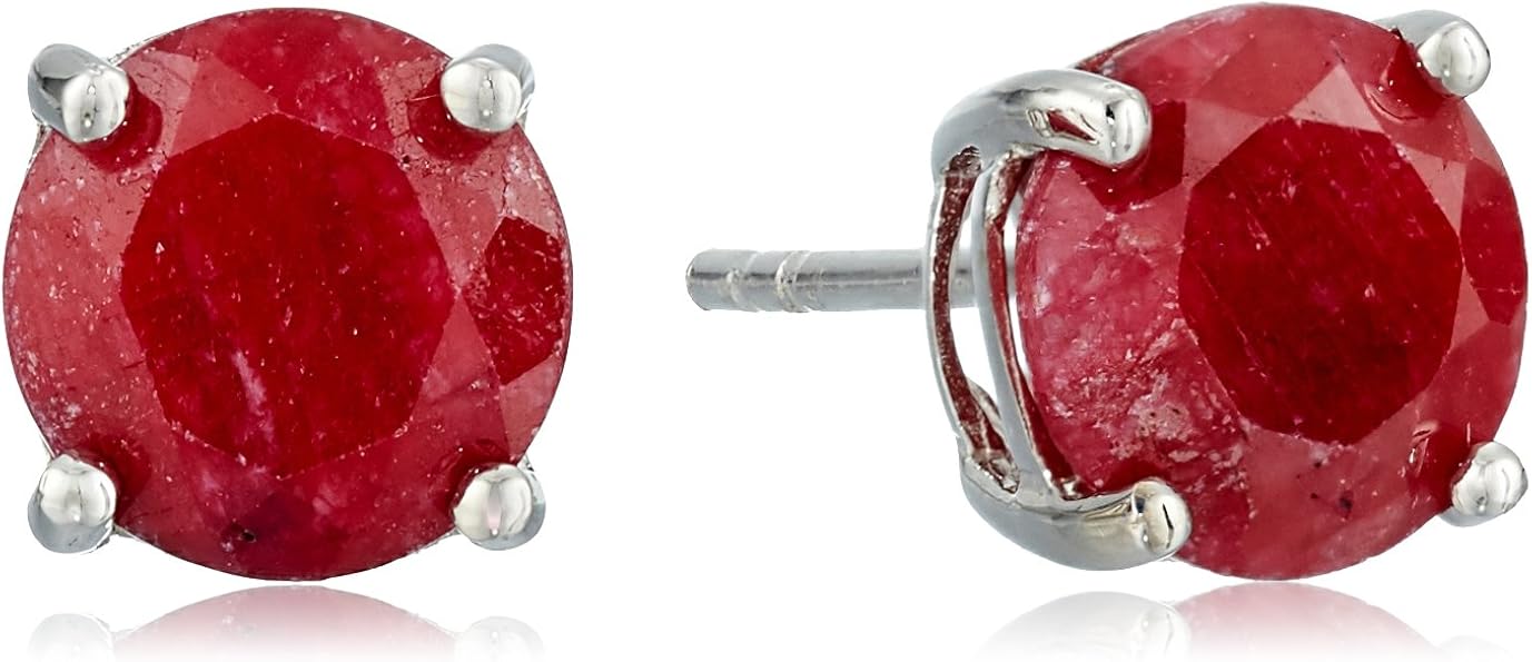 Amazon Collection Sterling Silver 8mm Round Earrings