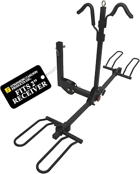 Stromberg Carlson Bike Carrier, Hitch Mount Bike Rack for Car, SUV, RV, Motorhome, Travel Trailer, 2-Bike Capacity, 2-Inch Receiver, BC-202 Model