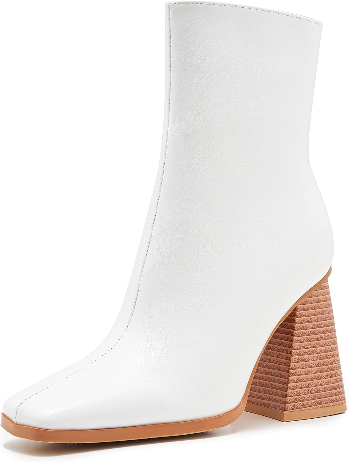 Womens Chunky High Heel Boots - Zip Up, Square Toe, Costa Rica | Ubuy
