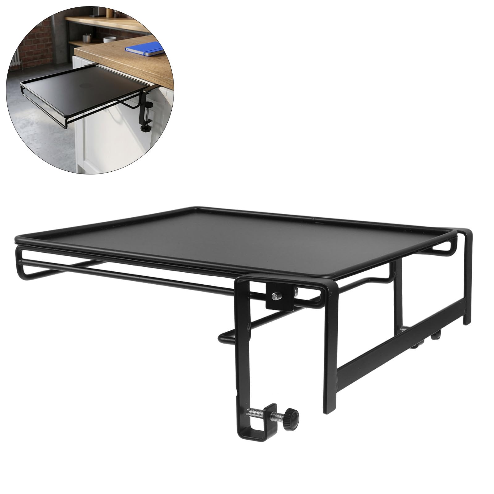 BETOOKY Étagère de Rangement Suspendue Pliable sans Perçage en Acier Carbone Noir, Gain de Place Dimensions 27,5x25x3,5cm Cuisine et Salle de Bain Adaptée pour Tiroirs et Garde-Manger