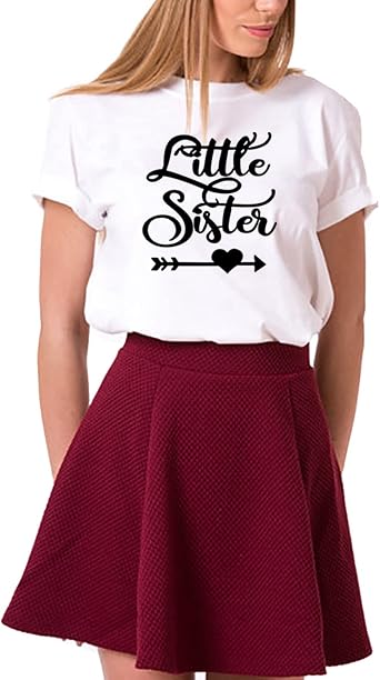 Matching Shirt for Best Friends T-Shirt BFF Shirt for Woman Funny Big Sister Little Sister Macthing T-Shirt,1 Piece