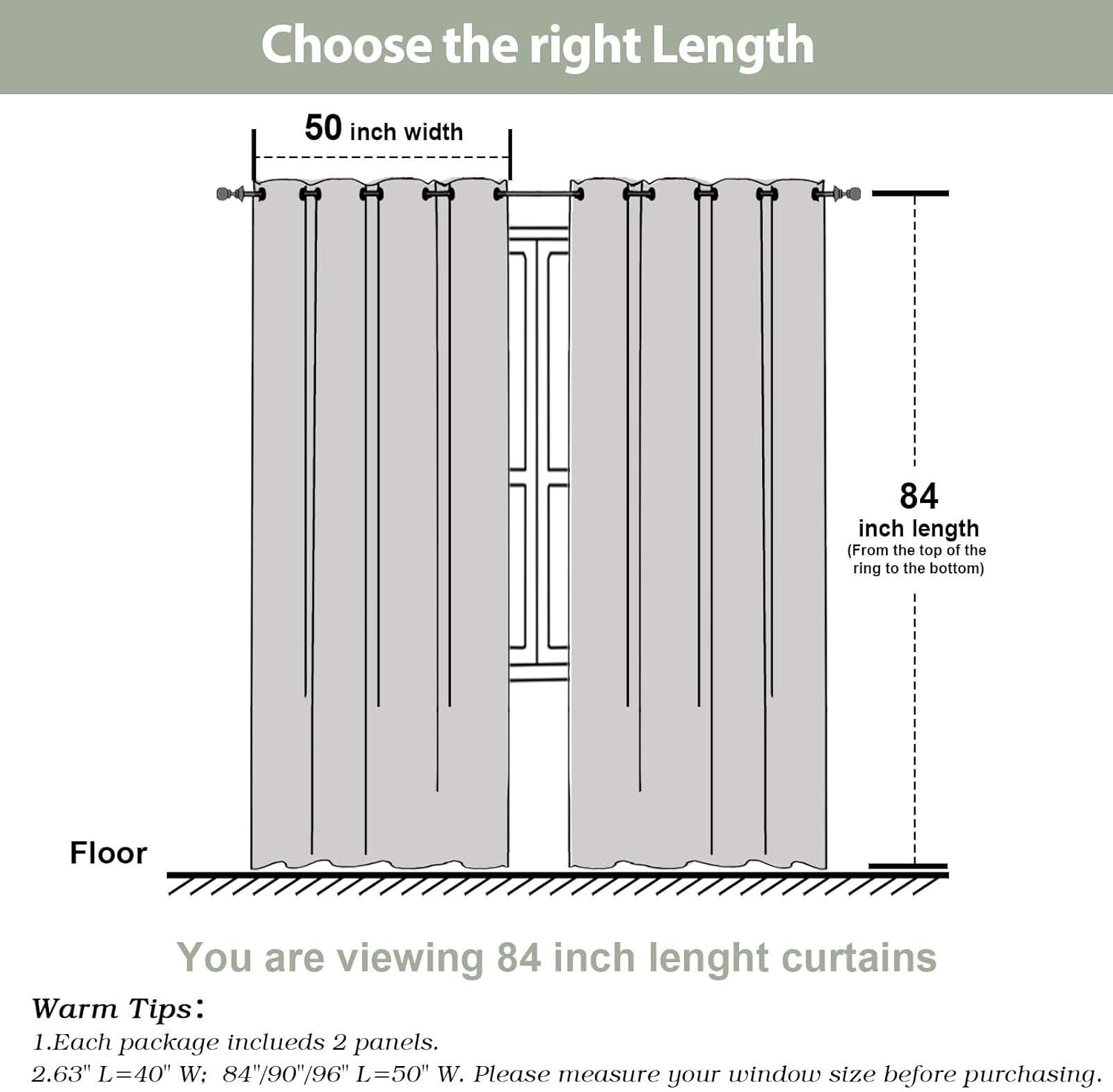 OWENIE White Curtains 84 Inches Long 2 Panels for Bedroom Living Room, Thick Privacy Fabric Thermal Insulated Grommet Top Drapes, Soundproof Energy Saving Room Darkening Panels, 2 Pcs Each 50"W x 84"L