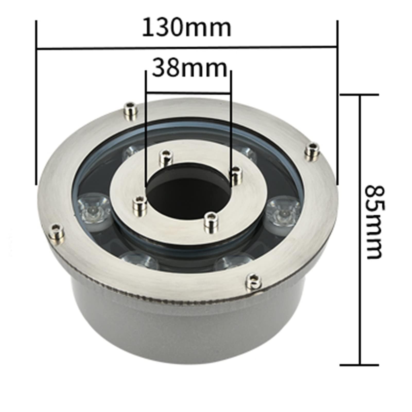 RGB Luces De Paisaje Submarino - Foco LED Piscina, Foco Empotrado De 12 V con Mando A Distancia RF, Luz De Fuente Subacuática Impermeable IP68, para Iluminación De Fuente De Jardín(9W,AC12V)