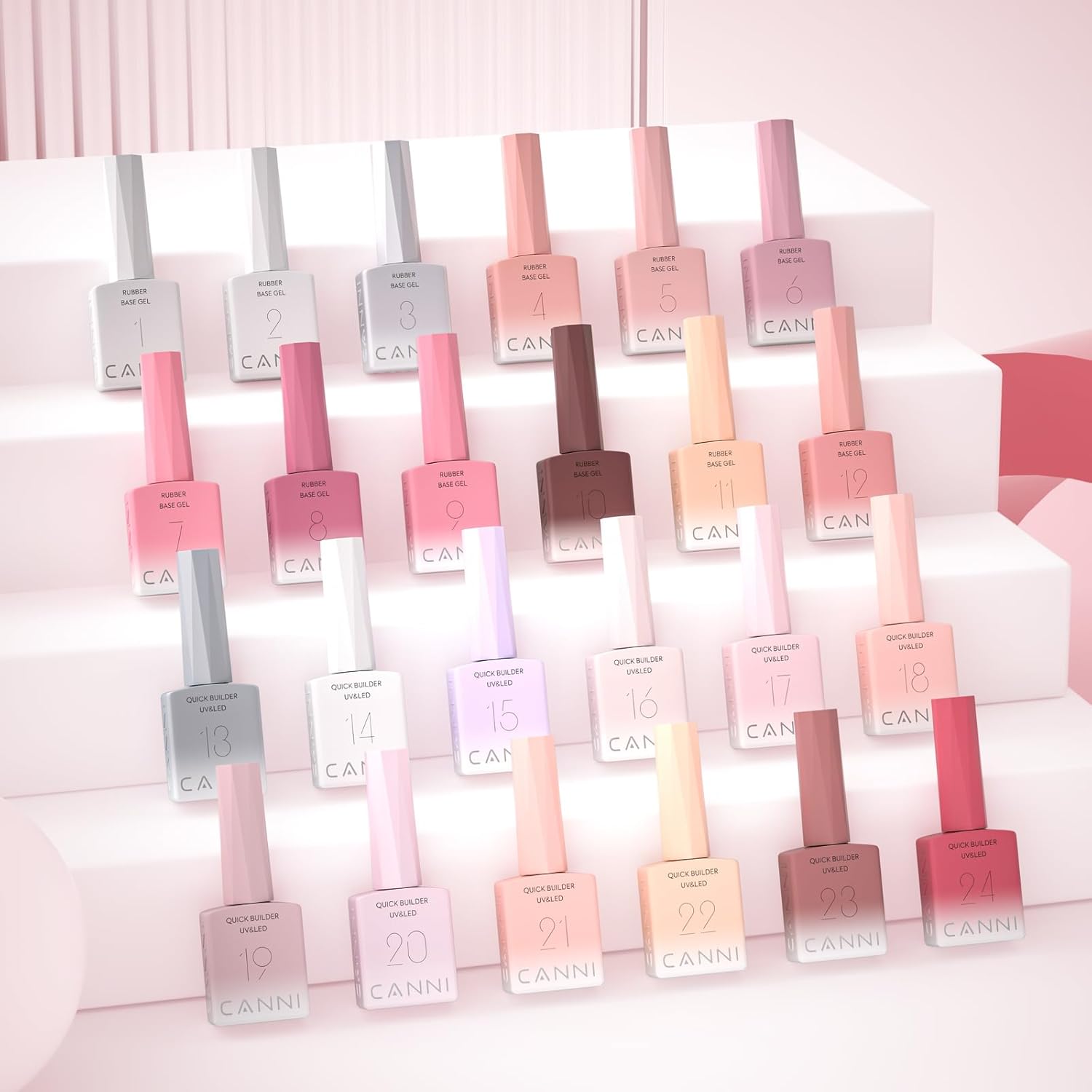 CANNI CF1 Gel Nail Polish Set, 30 Pcs 9 ml Jelly Pink Gel Polish Soak Off LED Natural Nail Polish Set Art Starter Manicure Salon DIY at Home
