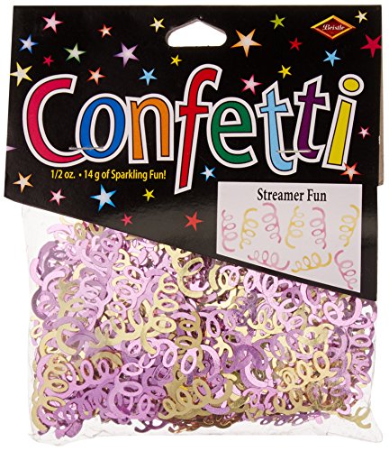 Beistle Streamer Fun Confetti in Pastel Pink/Yellow, Novelty Birthday Party Decorations for Sleepovers, Fun Celebrations, .5 oz