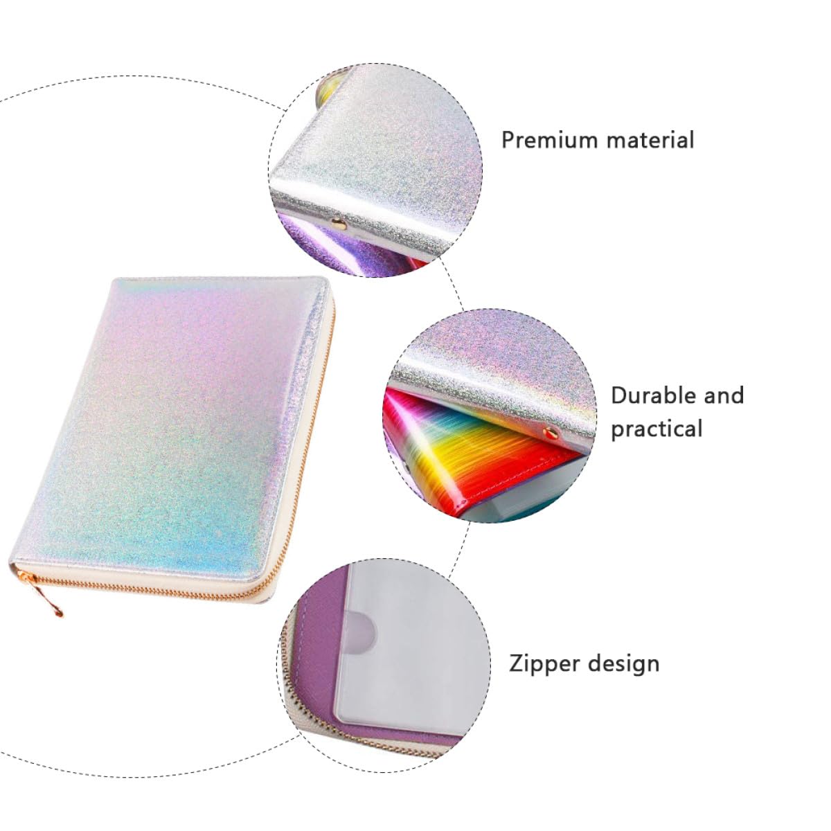 Bolsa para Placas de Estampado de Uñas PU, Cremallera