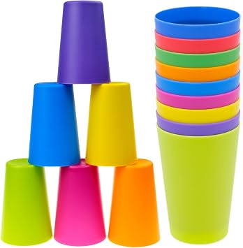 Lot De 30 Gobelets En Plastique Colorés Réutilisables – Multicolores, Robuste & Écologique Pour Fêtes, Pique-niques Et Enfants