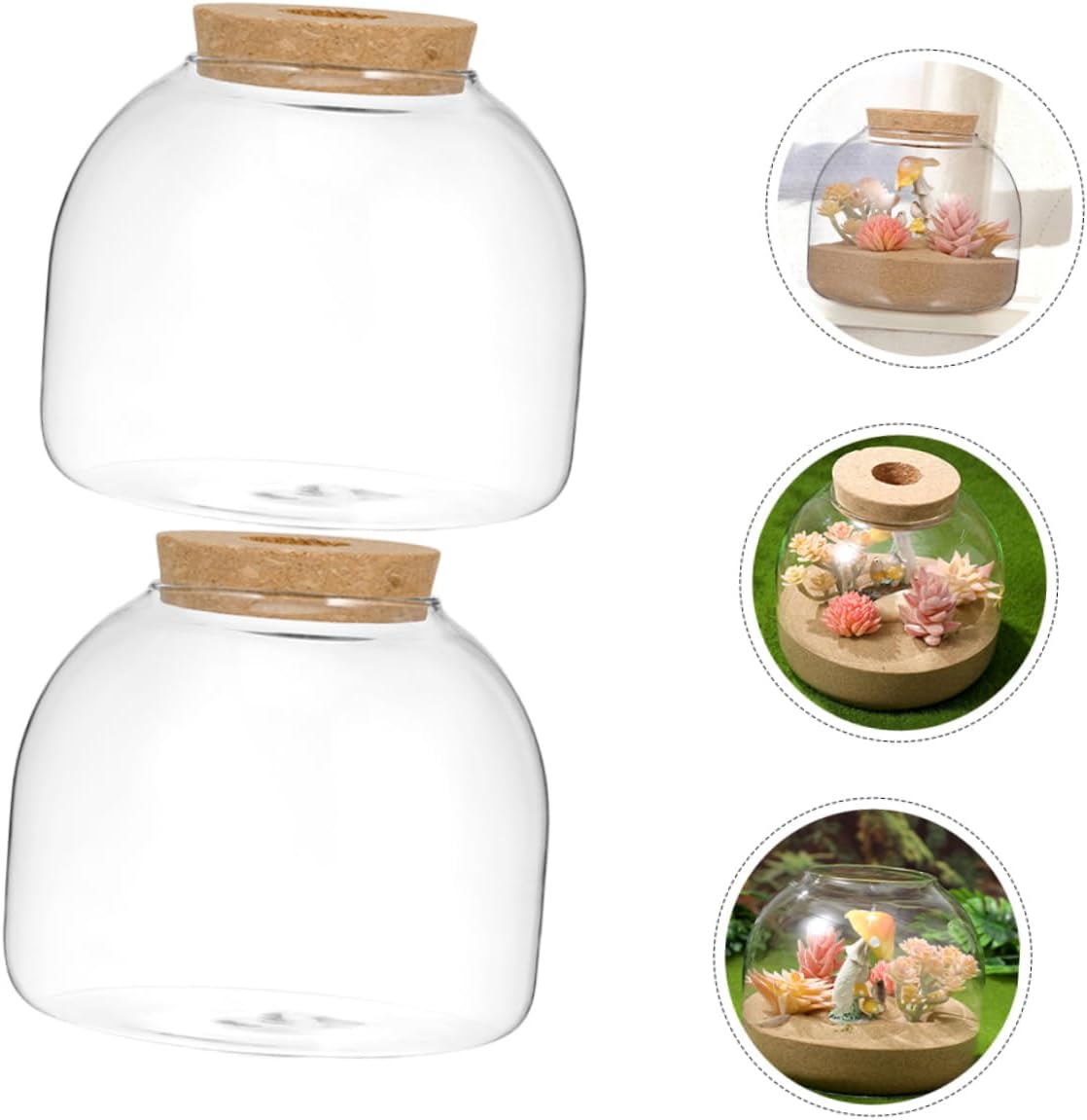 Garneck 2pcs Landscape Moss Ecosystem Glass Bottle with Cork Stopper for Home Decor Planting and Hydroponic Use Space-Saving Terrarium Jar for Unique Indoor Gardens
